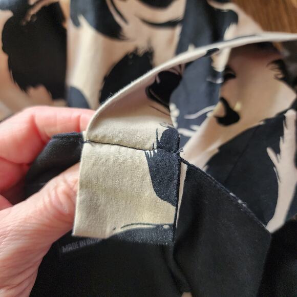 Perception New York Black Brown Fit n Flare White‎ Trap Sleeveless Dress Size 8 - Picture 7 of 8